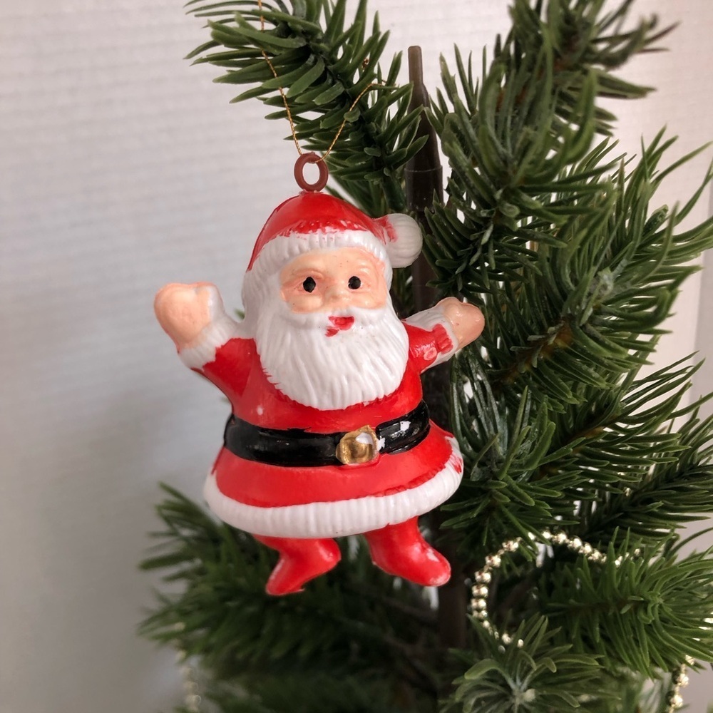 Vtg Blow Mold Santa Claus Ornament